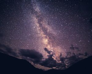 Preview wallpaper starry sky, milky way, clouds, night