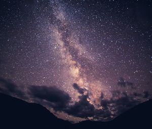 Preview wallpaper starry sky, milky way, clouds, night