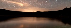 Preview wallpaper starry sky, milky way, lake, night