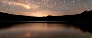 Preview wallpaper starry sky, milky way, lake, night