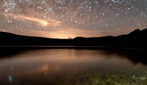 Preview wallpaper starry sky, milky way, lake, night