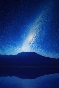 Preview wallpaper starry sky, milky way, mountains, night