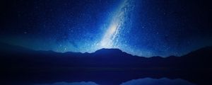 Preview wallpaper starry sky, milky way, mountains, night