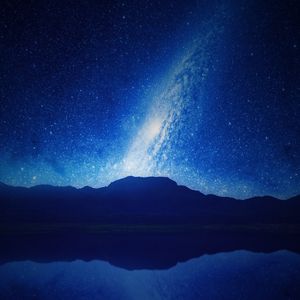 Preview wallpaper starry sky, milky way, mountains, night