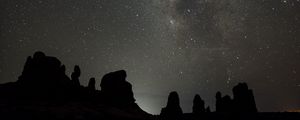 Preview wallpaper starry sky, milky way, mountains, stars