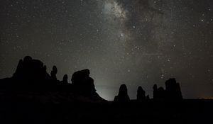 Preview wallpaper starry sky, milky way, mountains, stars