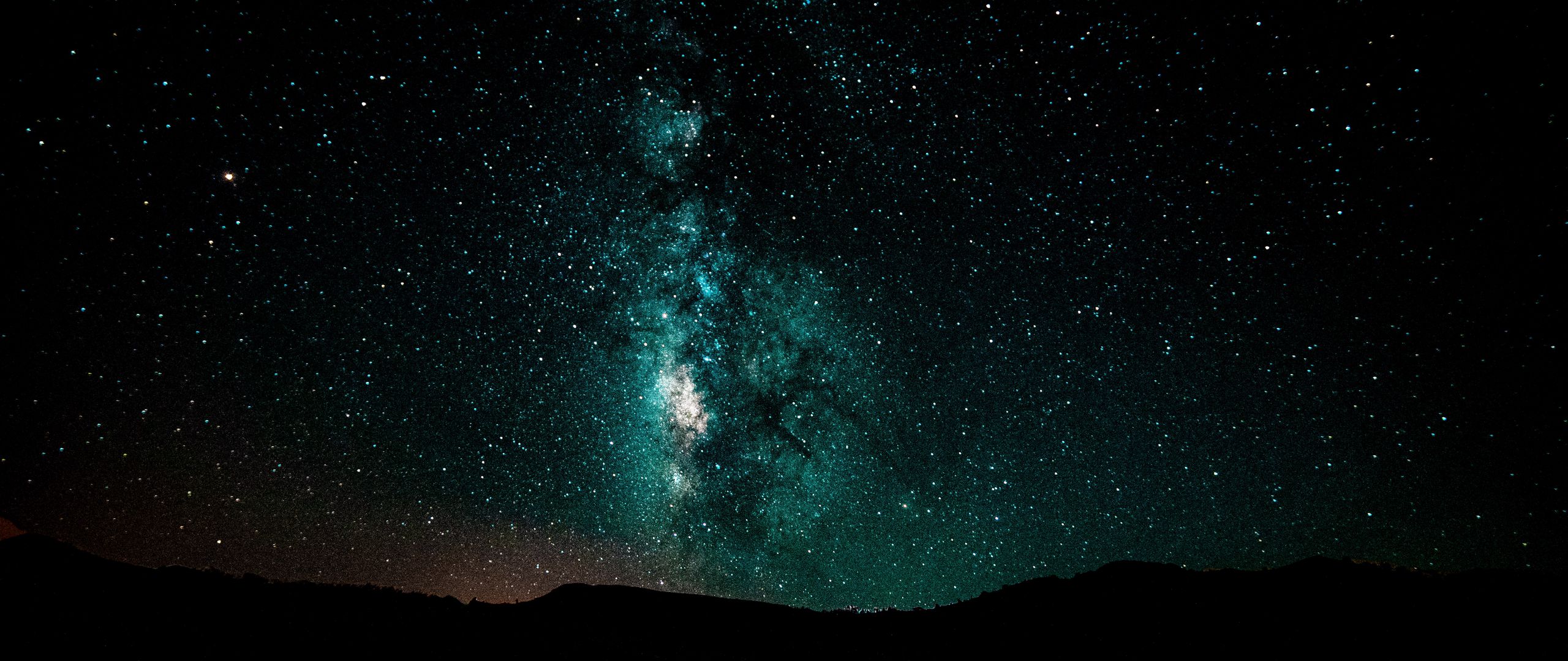 2560x1080 Wallpaper starry sky, milky way, night, shining, galaxy