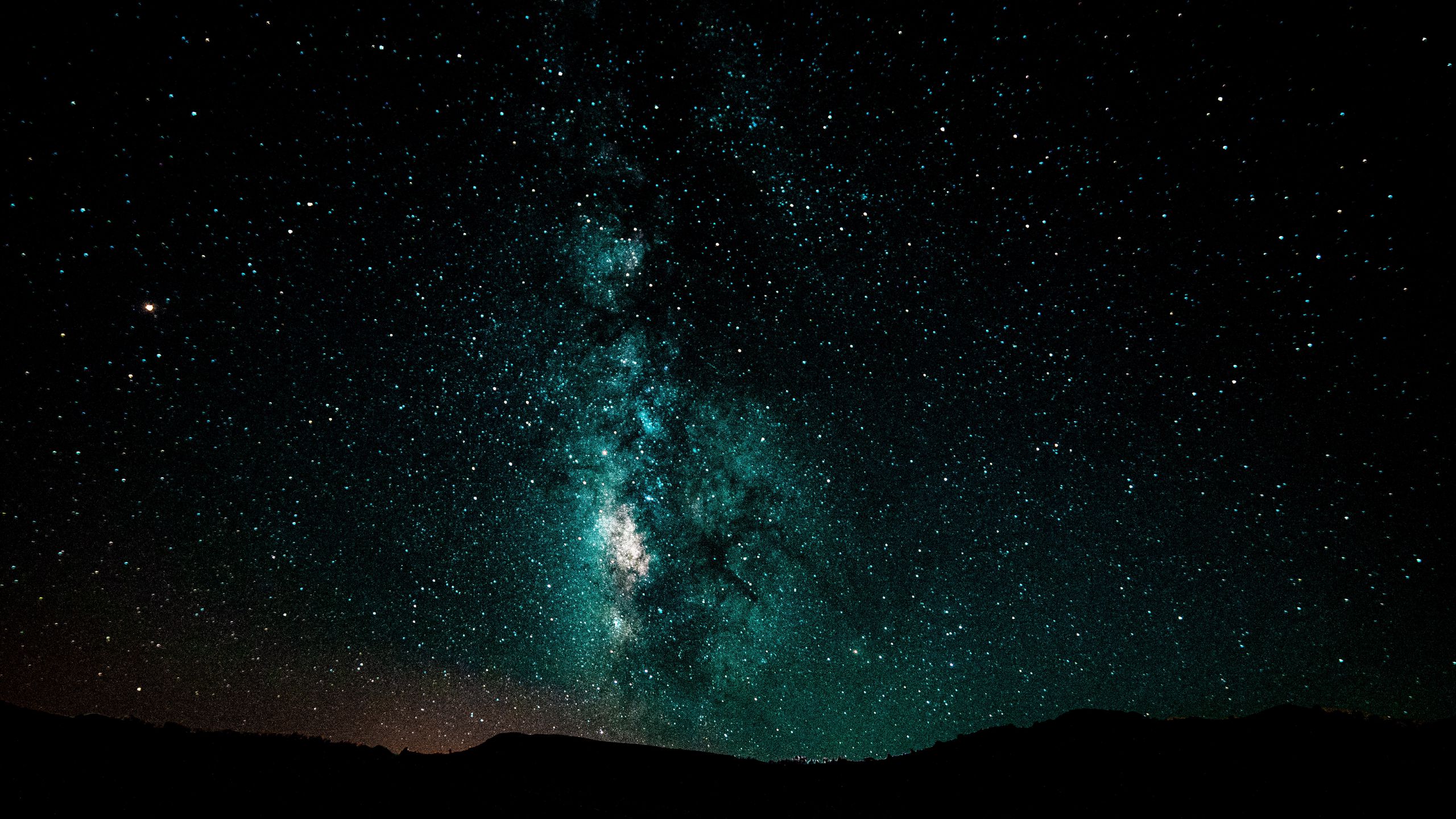 2560x1440 Wallpaper starry sky, milky way, night, shining, galaxy