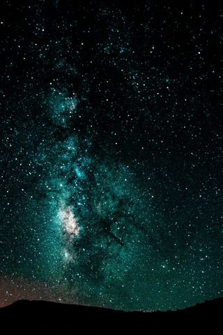 320x480 Wallpaper starry sky, milky way, night, shining, galaxy