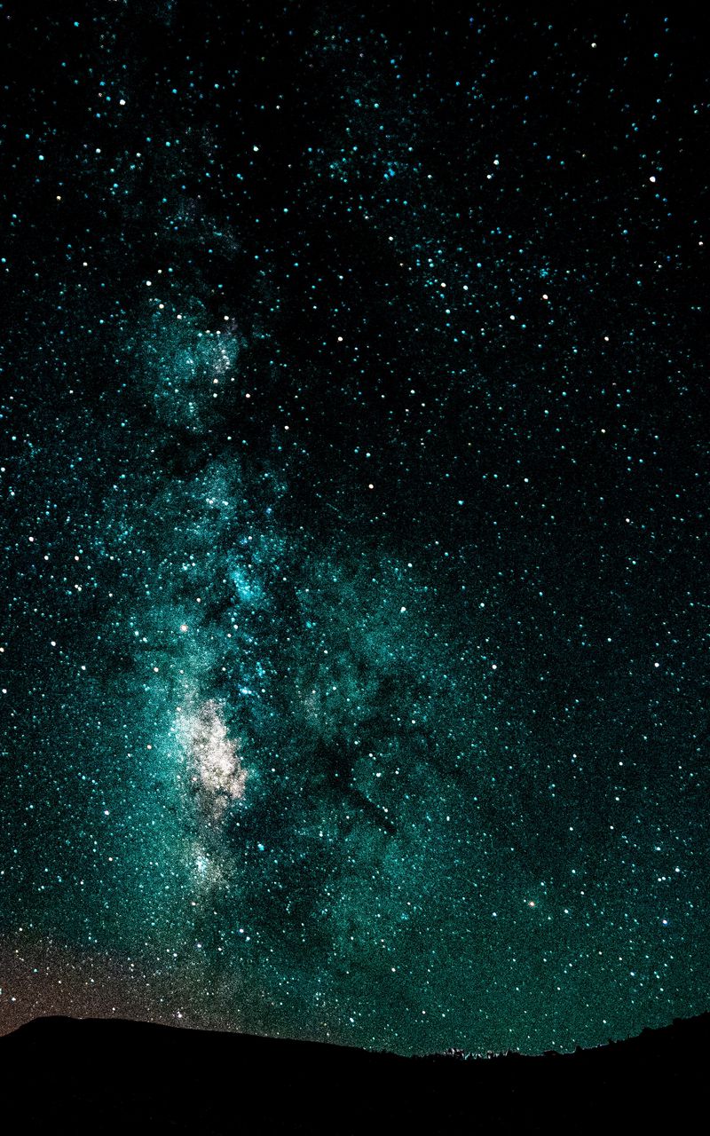 800x1280 Wallpaper starry sky, milky way, night, shining, galaxy