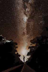 Preview wallpaper starry sky, milky way, silhouette, stars, night, photoshop