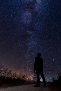 Preview wallpaper starry sky, milky way, silhouette, night, stars, observation