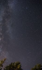 Preview wallpaper starry sky, milky way, stars, night, tops