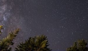Preview wallpaper starry sky, milky way, stars, night, tops