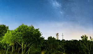 Preview wallpaper starry sky, milky way, stars, night, trees