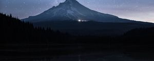 Preview wallpaper starry sky, mountain, stars, milky way, night, reflection