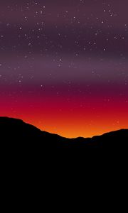 Preview wallpaper starry sky, mountains, art, dark