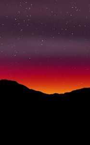 Preview wallpaper starry sky, mountains, art, dark