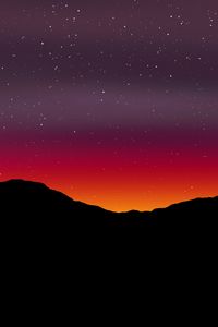 Preview wallpaper starry sky, mountains, art, dark
