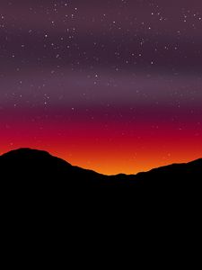 Preview wallpaper starry sky, mountains, art, dark