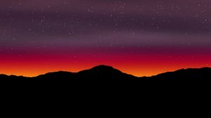 Preview wallpaper starry sky, mountains, art, dark