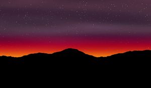 Preview wallpaper starry sky, mountains, art, dark