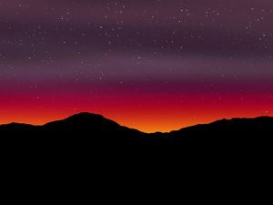 Preview wallpaper starry sky, mountains, art, dark