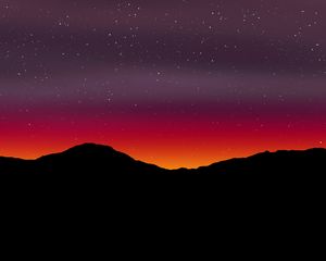 Preview wallpaper starry sky, mountains, art, dark