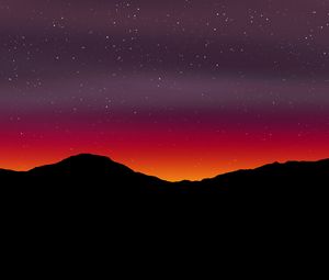 Preview wallpaper starry sky, mountains, art, dark