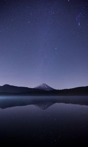 Preview wallpaper starry sky, mountains, horizon, night