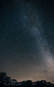 Preview wallpaper starry sky, mountains, milky way