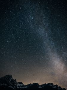 Preview wallpaper starry sky, mountains, milky way
