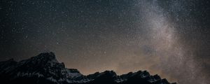 Preview wallpaper starry sky, mountains, milky way