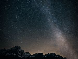 Preview wallpaper starry sky, mountains, milky way