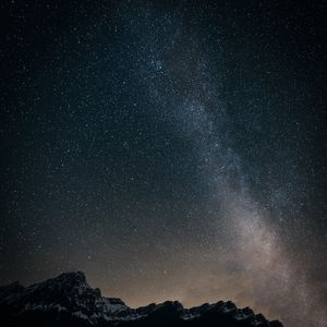 Preview wallpaper starry sky, mountains, milky way