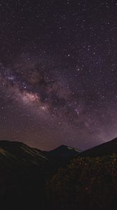 Preview wallpaper starry sky, mountains, night, milky way