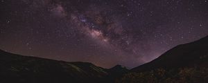 Preview wallpaper starry sky, mountains, night, milky way