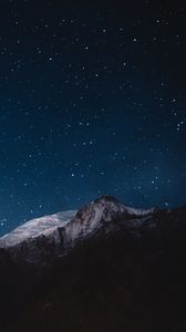 Preview wallpaper starry sky, mountains, night