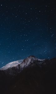 Preview wallpaper starry sky, mountains, night