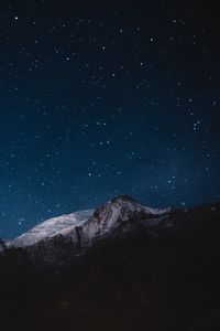 Preview wallpaper starry sky, mountains, night