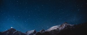 Preview wallpaper starry sky, mountains, night