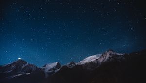 Preview wallpaper starry sky, mountains, night