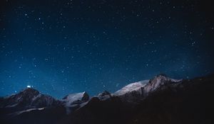 Preview wallpaper starry sky, mountains, night