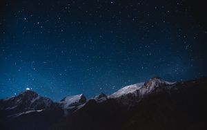 Preview wallpaper starry sky, mountains, night