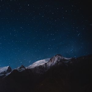 Preview wallpaper starry sky, mountains, night