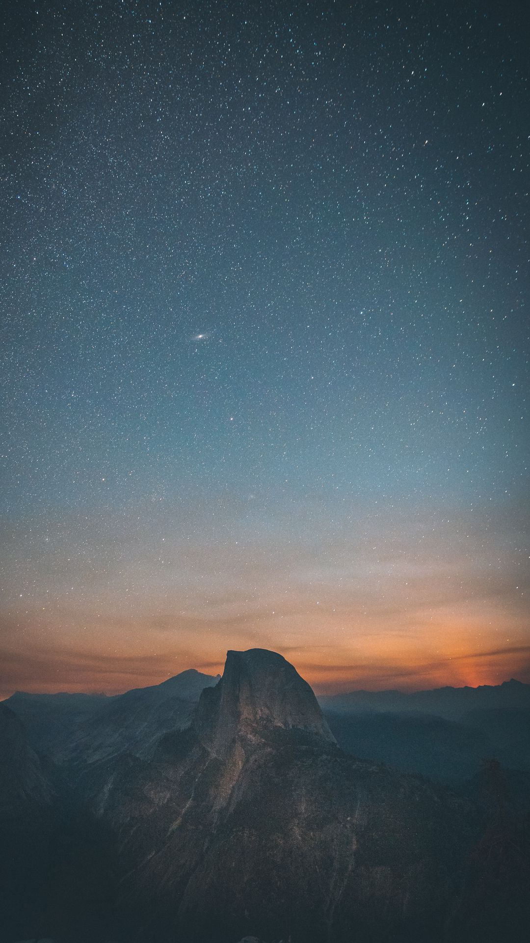 Download Wallpaper 1080x1920 Starry Sky, Mountains, Night, Summit