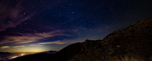 Preview wallpaper starry sky, mountains, stars, night