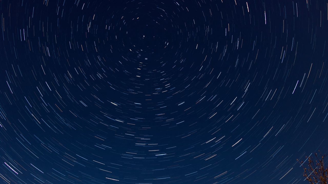 Wallpaper starry sky, movement, circles