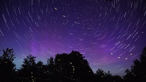 Preview wallpaper starry sky, night, blur, motion, long exposure