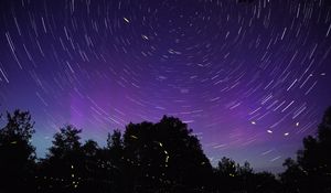 Preview wallpaper starry sky, night, blur, motion, long exposure